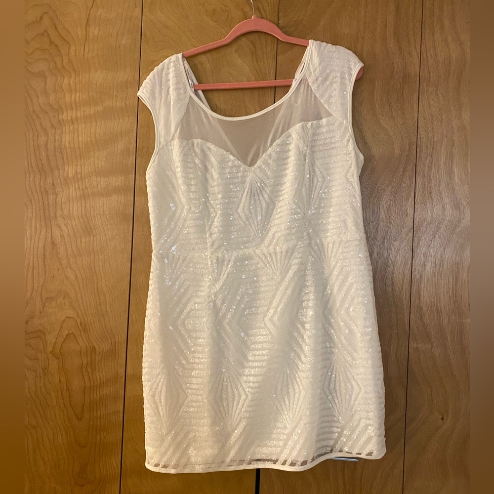 City chic white sequin mini dress